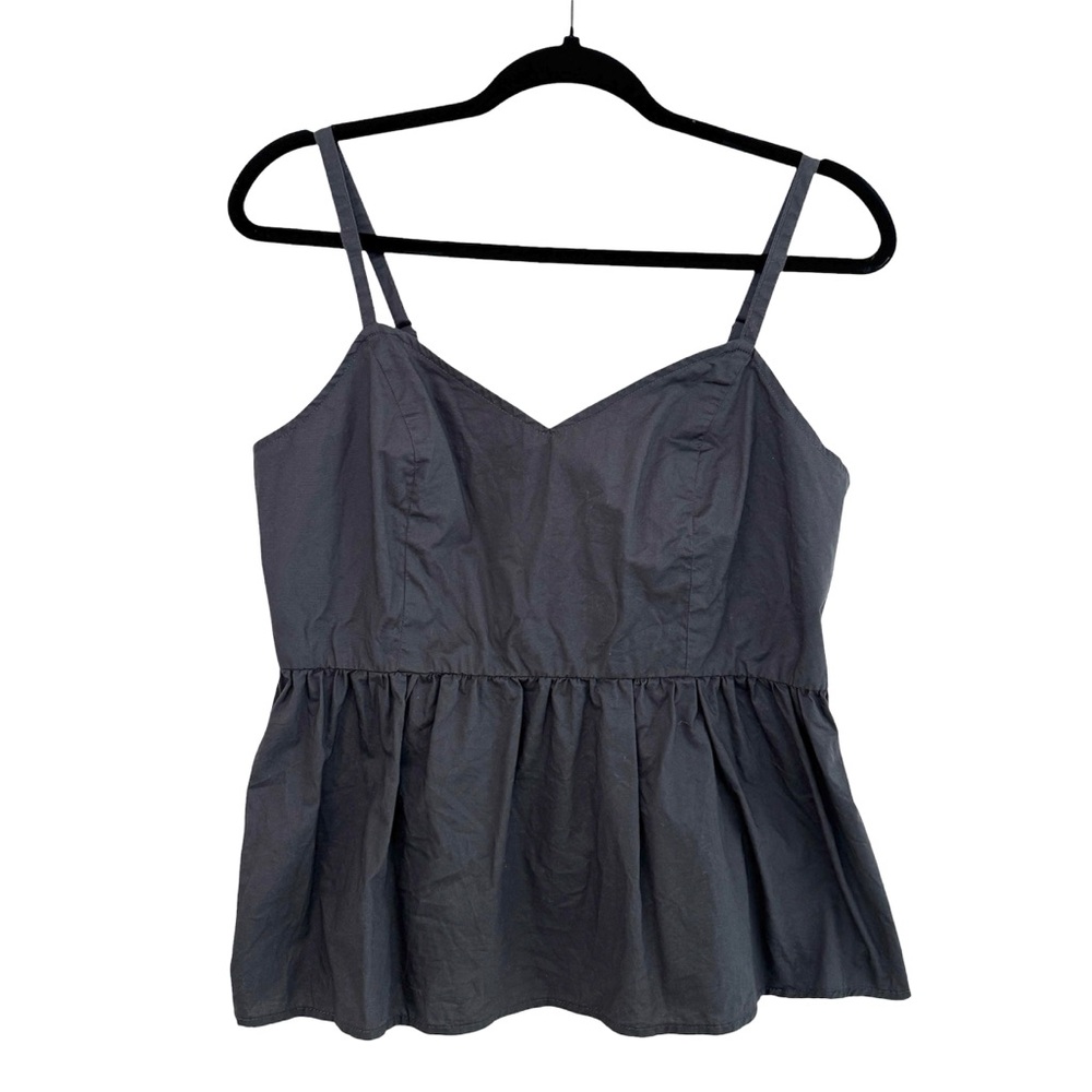 Old Navy Women’s Smocked Babydoll Cami Swing Top Size M Gray Charcoal Cotton
